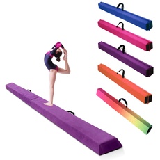 Alondy Gymnastik Faltender Schwebebalken, Balance Balken, Balance Fitness Ausrüstung für Kinder, Training Turnen Übung (275 cm, Violett)