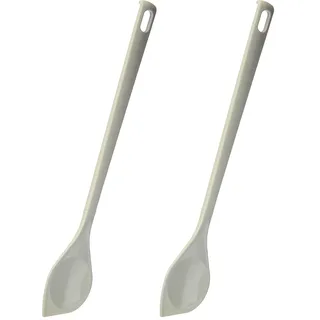Fackelmann Spitzlöffel BLANCA, Küchenhelfer aus Kunststoff, Kochlöffel für beschichtete Töpfe und Pfannen (Farbe: Weiß), Menge: 1 Stück (Packung mit 2)
