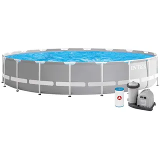 Intex 26732 Ex 26752 Prism Frame Rund Aufstellpool 549x122 cm - Blau, Grau