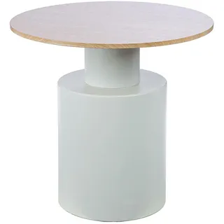 Casablanca Beistelltisch Living - Metall - rund - naturfarben/weiß - Höhe 53cm x Ø 55cm - Ablagetisch