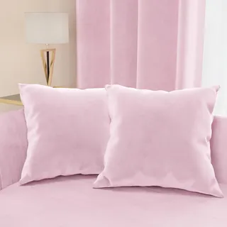 PETTI Artigiani Italiani - 2 Sofakissen aus Samt mit Füllung, Schlafzimmer-Kissenbezüge, Möbelkissen mit verdecktem Reißverschluss, rosa Samtkissen 2 Stück - 60 x 60 cm