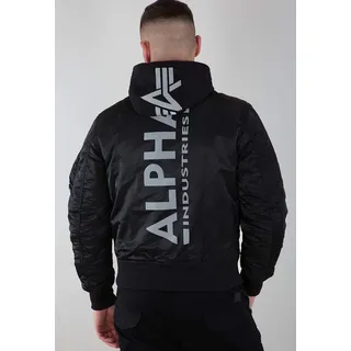 ALPHA INDUSTRIES Herren MA-1 ZH Back Print Bomberjacke, Black/Reflective, M