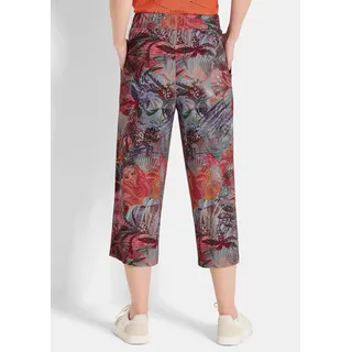 Schlupfhose GOLDNER "Kurzgröße Moderne Printhose mit floralem Muster", Damen, Gr. 20, K-Gr, bunt (bunt, gemustert), Obermaterial: 96% Viskose CV. 4% Elasthan EL., weit, Hosen Schlupfhose, stretchbequemer Viskosejersey