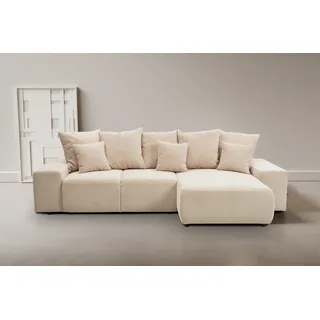 werk2 »Riwa, modernes Sofa zum Kuscheln und Entspannen, Breite 300cm, L-Form« Trendiges Ecksofa mit vielen Kissen, Schlaffunktion & Bettkasten