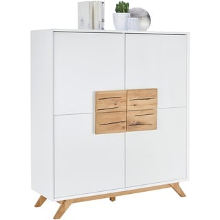 XORA Highboard, Weiß, Eichefarben & Sideboards, Highboards