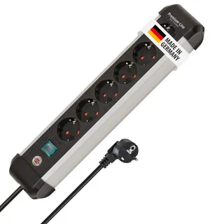 Brennenstuhl Steckdosenleiste 6-fach 3 m Schwarz/Silber