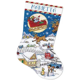 Design Works Crafts Kreuzstich Stickpackung Weihnachtsstrumpf Lieferung, Zählmuster