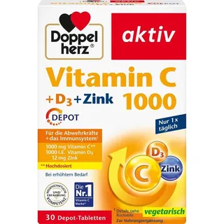 Doppelherz Vitamin C 1000+D3+Zink Depot Tabletten 30 St.