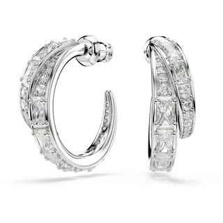 Swarovski Vienna Creolen, Mischschliff, Weiß, Rhodiniert