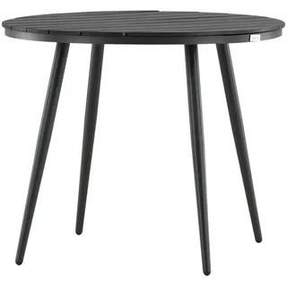 Gardenson Gartentisch , Schwarz , Metall, Kunststoff , rund , Rundrohr , 74 cm , wetterbeständig , Gartenmöbel, Gartentische, Gartentische