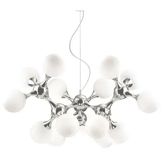 Ideal Lux Pendelleuchte Nodi Alu, Eisen, Stahl & Metall Weiß, Silber Weiß / Chrom