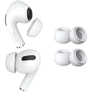 2 Paar Ersatz-Ohrstöpsel für AirPods Pro Gen 1 & 2 von MMOBIEL - Anti-Rutsch Silikon Ohrstöpsel Spitzen mit Geräuschreduzierungsloch, Tragbare Aufbewahrungsbox und Passt in Ladehülle - XS – Weiß