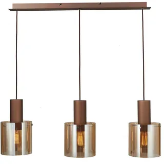 Dieter Knoll Hängeleuchte , Bernsteinfarben , Metall, Glas , 20x120x90 cm , Lampen & Leuchten, Leuchtenserien