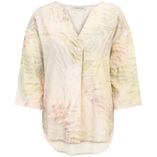 Klassische Bluse CARTOON "Leinenbluse mit V-Ausschnitt", Damen, Gr. 34, bunt (cream, apricot), Obermaterial: 55% Leinen LI. 45% Viskose CV., Blusen Klassische Bluse