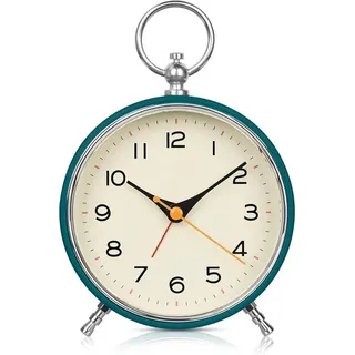 Analoge Wecker, stil, ohne Tick, vintage Wecker mit Nachttischlampe, batteriebetrieben, einfache Bedienung und starker Wecker, Schlafmodus für Schlafzimmer, Wohnzimmer, Küche
