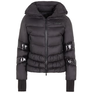 Armani Exchange Women's Limited Edition We Beat as One Funnel Neck Puffer Shell Jacket, Black, Large