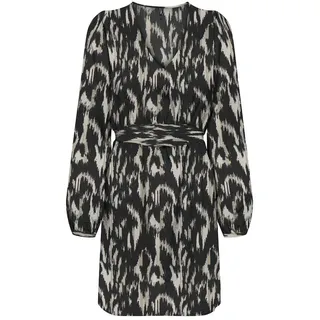 ONLY Damen Onlnova Life Vis L/S Siri Dress Kleid, Black/AOP:592 Charm Boho, X-Small