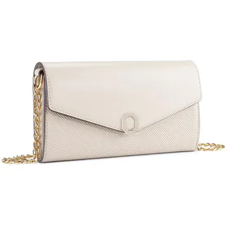 BAIGIO Kleine Umhängetasche Damen Crossbody Bag PU-Leder Handytasche zum Umhängen Schultertasche Elegant Clutch Handtasche Kette-Tasche Damentaschen Abendtasche mit Kartenfach, Beige