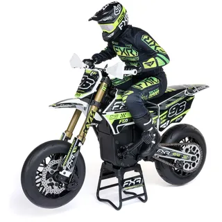 Losi 1/4 Promoto-SM FXR Supermoto Ferngesteuertes Motorrad RTR mit Schwungrad Stabi Stoßdämpfer 3 Fahrmodi Brushless Kettenantrieb Kupplung ohne Akku und Ladegerät