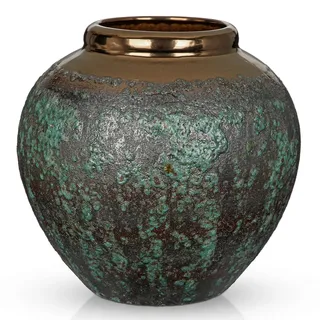 Rustikale Keramikvase Handgemachte im Landhausstil Vintage Keramikvase aus Terrakotta Tischvase aus Keramik für Zuhause, Büro, Wohnzimmer, Tisch, Regal oder Kaminsims, Hohe 30cm