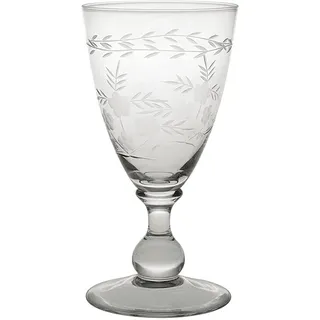 Greengate Weinglas mit Muster geschliffen Klein Weißwein Glas Trinkglas