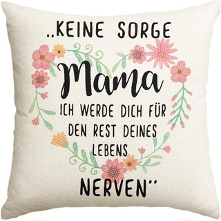 Artoid Mode Geschenk Für Mama Zum Geburtstag Lustige Sprüche Kissenbezug, 45x45 cm Geschenk Von Tochter Sohn Muttertag Kissen Cushion Deko