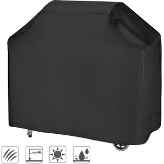 Jiubiaz Grillschutzhüllen Grill Gasgrill Abdeckhaube Grillabdeckung Abdeckung Grillhaube Wetterschutz Regenschutz Schutzhülle Abdeckplane Outdoor BBQ 145x 61x117cm - Schwarz
