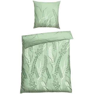 SCHIESSER Annic floral Grün 135 x 200 cm + 80 x 80 cm