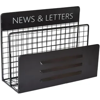 Loft42 Zeitschriftenfach Bert Schwarz , Metall , 27x20x11 cm , Wohnzimmer, Kleinmöbel, Zeitungsständer