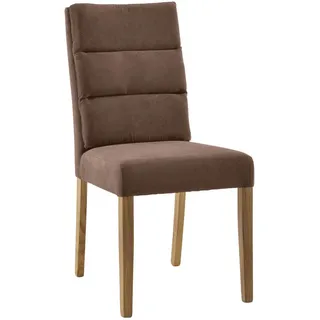 Cantus Stuhl , Braun, Eichefarben , Holz, Textil , Eiche , massiv , eckig , 47x95x64 cm , Fsc , Holzmöbel, Sitzgelegenheiten Holz, Holzstühle