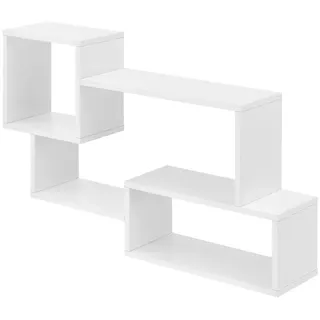 [en.casa] Wandregal Kvinesdal , Weiß , Holzwerkstoff , 87x54x18 cm , Wohnzimmer, Regale, Wandregale