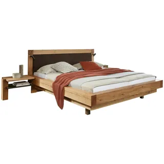 Valnatura Bettanlage , Eichefarben, Dunkelbraun , Holz, Metall , Kerneiche , massiv , 180x200 cm , Made in Germany , gepolstertes Kopfteil, Lattenrosthöhe individuell einstellbar, in verschiedenen Größen erhältlich,Typenauswahl , Schlafzimmer, Komplette Schlafzimmer und Serien, Schlafzimmerserien