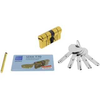 TESA T75D3030L Europrofilzylinder T70, 30 x 30 mm, für Europrofil-Schlösser an Wohn- und Gewerbetüren, einfache Montage von außen mit nur einer Schraube