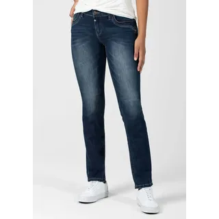 Slim-fit-Jeans TIMEZONE "Slim TahilaTZ", Damen, Gr. 27, Länge 30, blau, 70% Baumwolle 20% Polyester 9% Viskose 1% Elastan, Jeans Slim-fit-Jeans