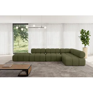 ALTDECOR Modulares Sofa Ecksofa in L-Form - Favio-L2 - 380x190x70 cm Grün universal, links/rechts Corner modular Sofa Eckcouch Couch Wohnlandschaft Cauchsofa Polstersofa - Grün