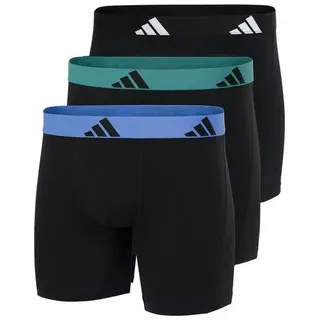 adidas Boxer klassische Boxershorts Herren - Active Flex Cotton schwarz schwarz|grün M