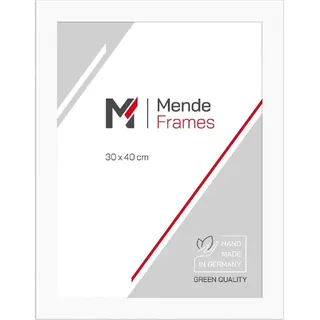 MendeFrames Holzrahmen H970 weiß gemasert 50x70 cm Museumsglas