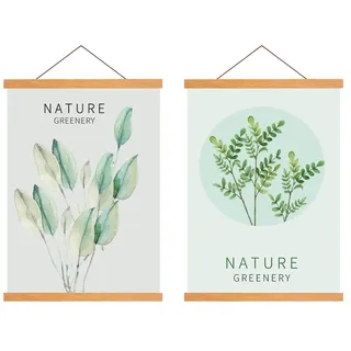 Radezon Posterleiste Posterschiene Poster, Magnet Magnetische Holz Poster Aufhänger Halter Rahmen Leisten Bild Bilder Bilderleiste Bilderrahmen 50x70 50x100 50x75(50cm, Teakholz, 2 Packungen)