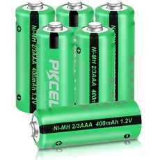 Bild Wiederaufladbare Batterie NIMH 2/3AAA Akku (Nicht AAA),1.2V 400mAh für Solarlampen,6 Stück(Hinweis: Es ist 2/3AAA, kürzer als AAA-Batterien.)