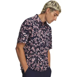 Under Armour Herren Poloshirt Matchplay Printed Polo 6009800-410 L - Midnight Navy/Posh Pink/White - L