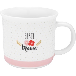 GRUSS & CO Tasse mit Motiv "Beste Mama" | Lieblingstasse in Geschenkbox, Porzellan, 38 cl, Tasse mit Spruch | Geschenk, Geburtstag, lustiges Geschenk | 48937