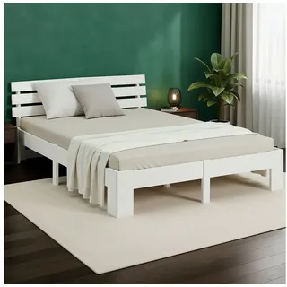 Homestyle4u Holzbett 180 x 200 cm Weiß