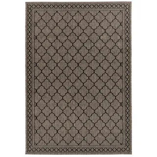 Kayoom Flachwebeteppich , Braun, Grau , Textil , Retro , rechteckig , 120x170 cm , pflegeleicht , Teppiche und Böden, Teppiche, Webteppiche