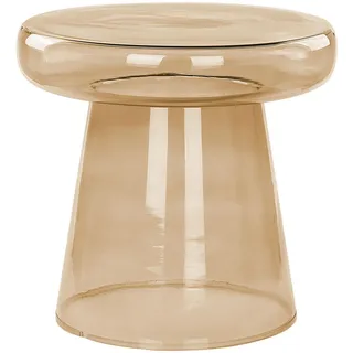 Beliani Beistelltisch Rauchglas Braun rund 39 x 40 cm