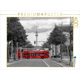 Calvendo Puzzle Der rote Bus, Berlin 1000 Teile Puzzle quer | Lege-Größe cm Foto-Puzzle für glückliche Stunden