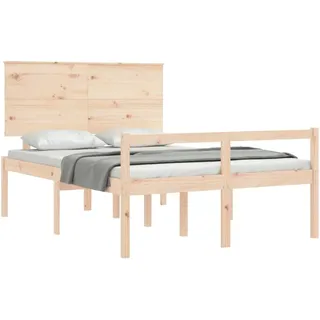 vidaXL Seniorenbett mit Kopfteil 140x190 cm Massivholz - Braun
