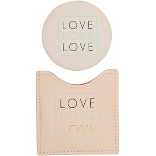 Draeger Spiegel Love – Runder Taschenspiegel zum Mitnehmen Geburtstag, für alle Anlässe – Maße 8,5 cm x 8 cm