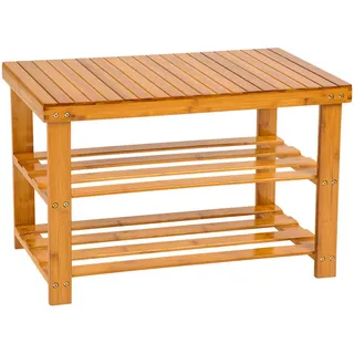 tectake Schuhbank Silke,70 x 28 x 45,5 cm,braun , Holz , Rechteckig , 28x45.5x70 cm , Garderobe, Schuhaufbewahrung, Schuhregale