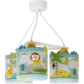Dalber Lampe kinderzimmer, kinderlampe Pendelleuchte Hängelampe, Deckenleuchte Kinder, Deckenlampe kinderzimmer 3 Lichter My Little Jungle Dschungel tiere, 76114, E27, Bunt