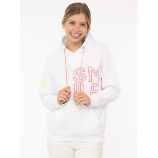 Zwillingsherz Hoodie »"Alissa 2.0"«, mit SMILE Stickerei vorne und hinten, weiß,